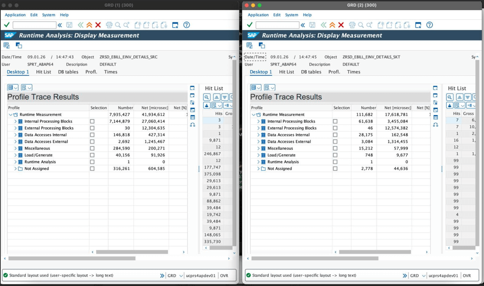 Program 1, 42s to 17.6s (58% faster)